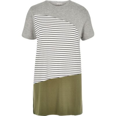 Grey stripe oversized t-shirt